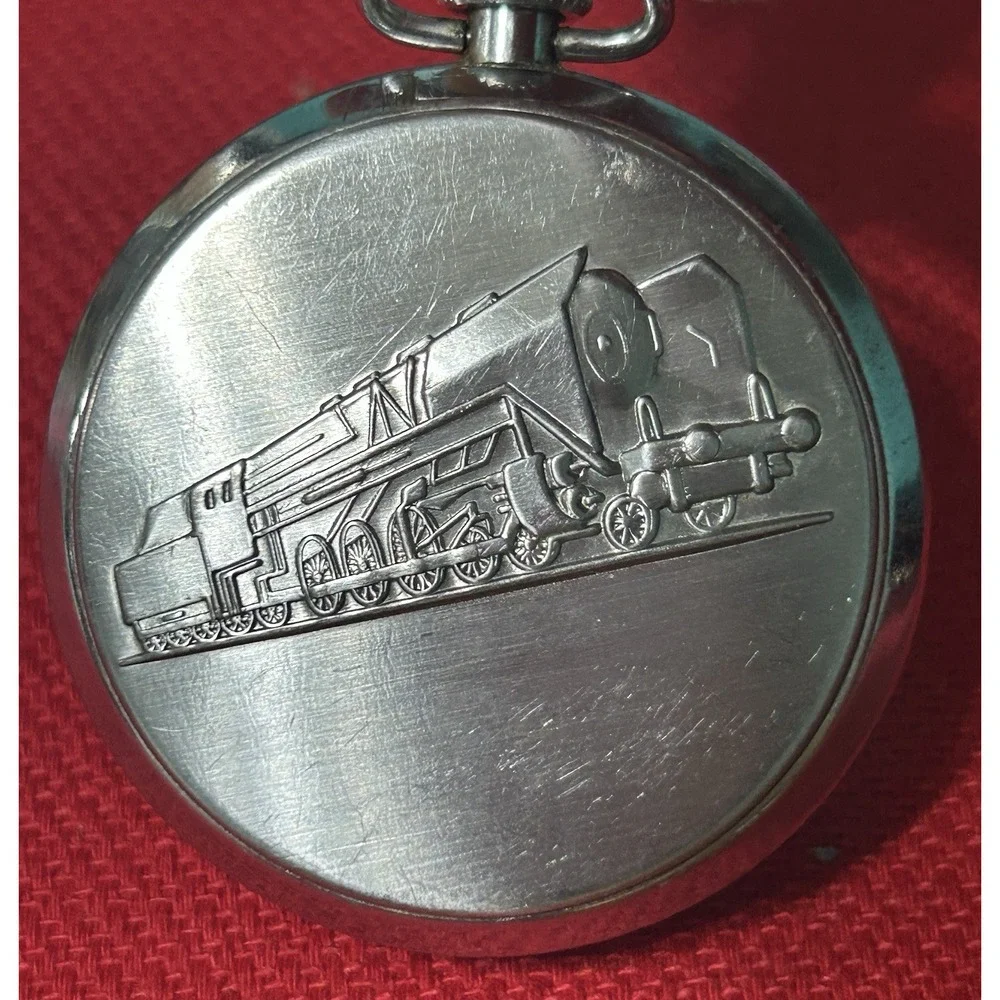Vintage Satellite Train Railroad Mechanical Wind Up Pocket Watch Read